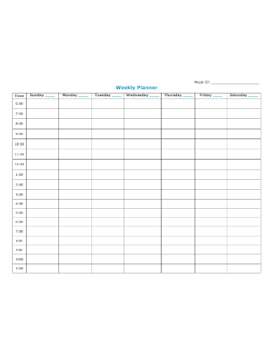 FREE 15+ Week Planner Samples in MS Word | Google Docs | Pages | PSD ...