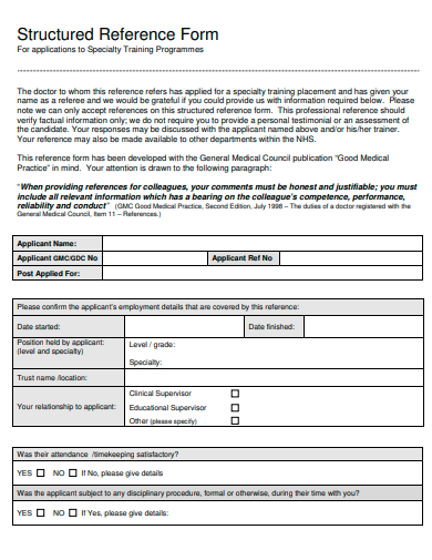 structured reference form template