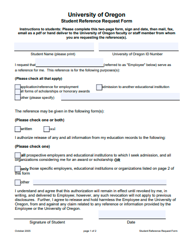 student reference request form template