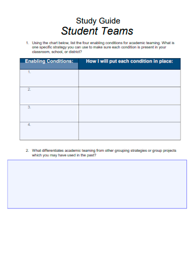 student teams study guide