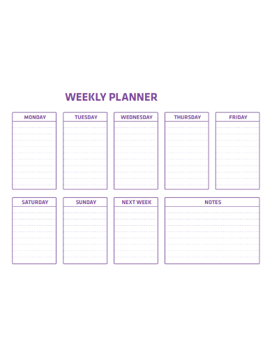 student week planner