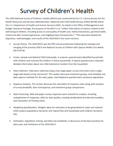 survey of childrens health