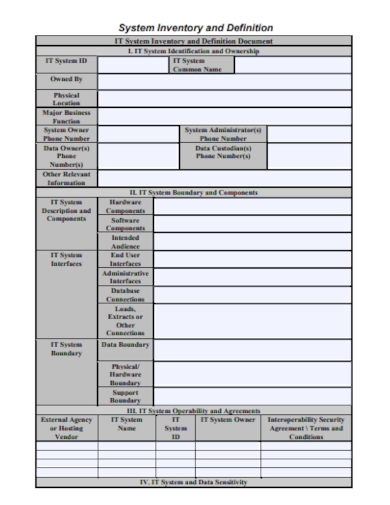 system inventory