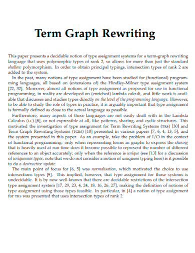 term graph rewriting