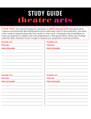 theatre arts study guide