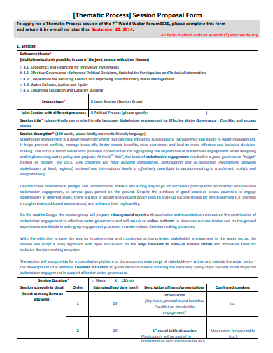 thematic process session proposal form template