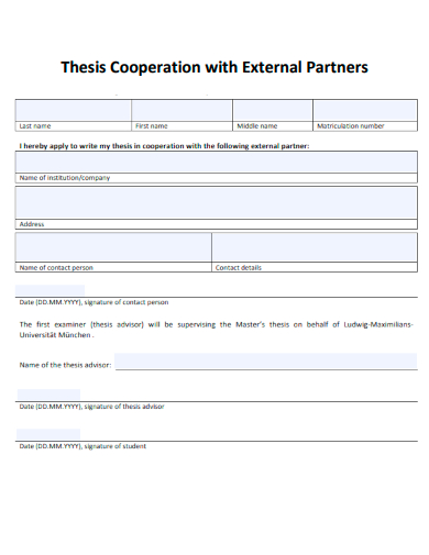 thesis cooperation with external partners