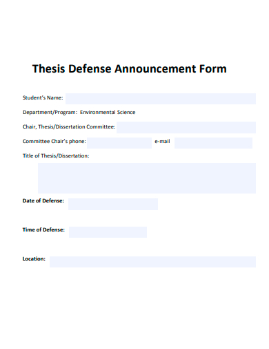 thesis defense announcement form template