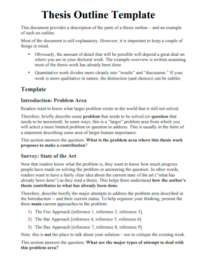 thesis outline template