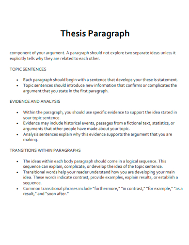 thesis paragraph