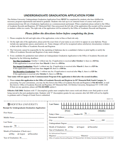 undergraduate graduation application form template