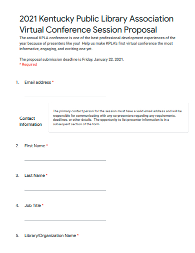virtual conference session proposal template