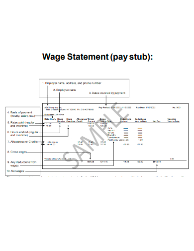 wage statement paystub