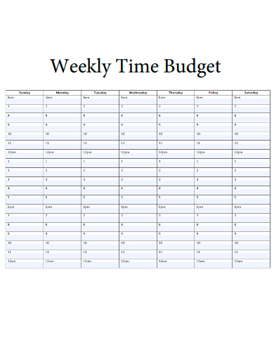 weekly time budget
