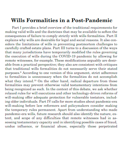 wills formalities in a post pandemic