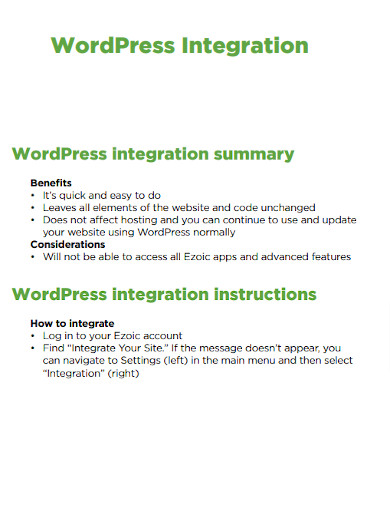wordpress integration