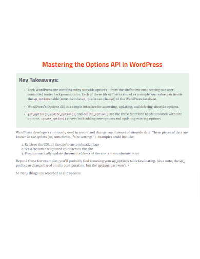 wordpress options