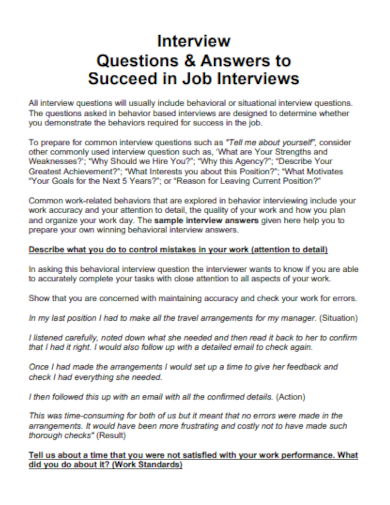 work interview question and answer
