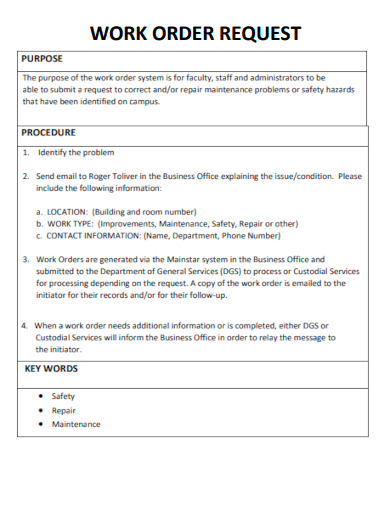 work order request