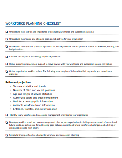 workforce planning checklist template