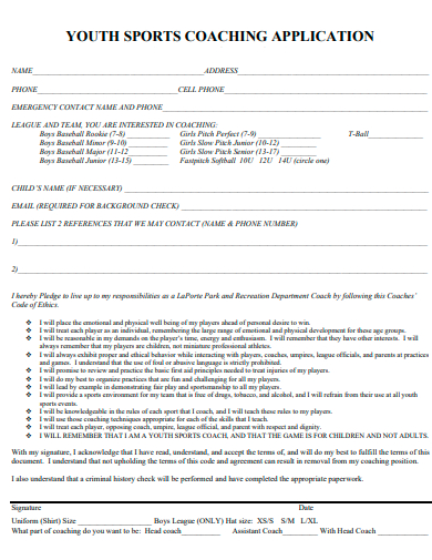 youth sports coaching application template