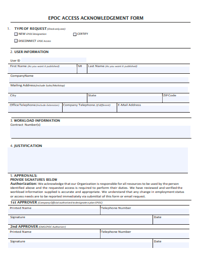 access acknowledgement form template1