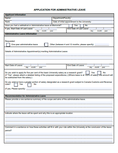 administrative leave application template