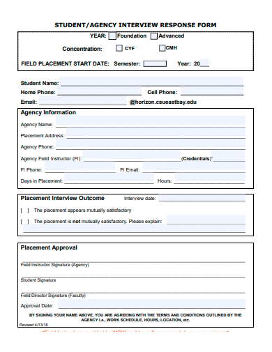 agency interview response form template