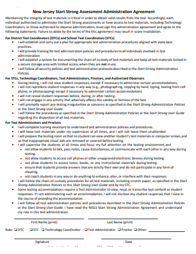 assessment administration agreement template