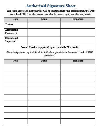 authorised signature sheet template