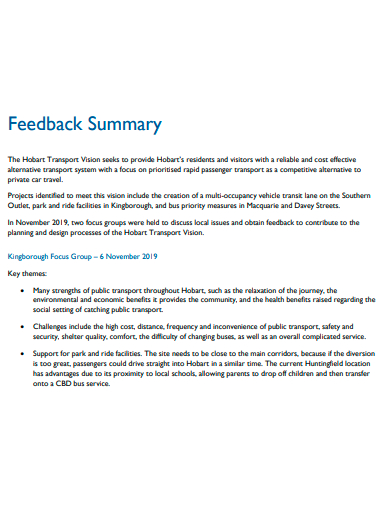 basic feedback summary template