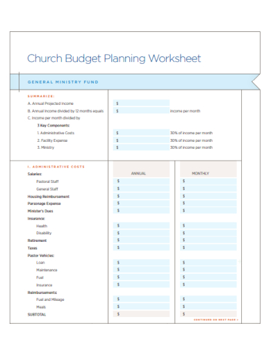 blank budget planning