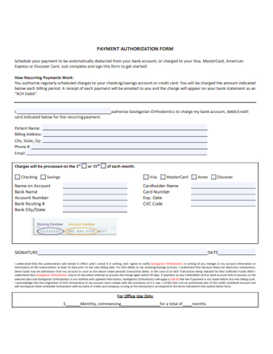 blank payment authorization form