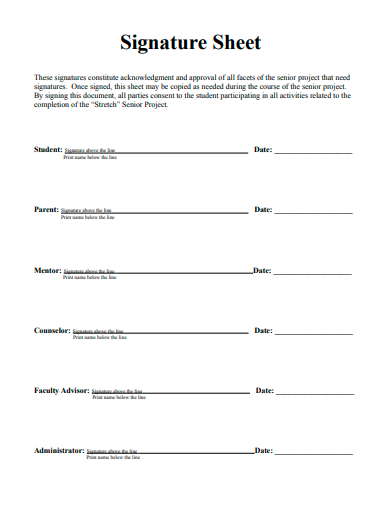 blank signature sheet template