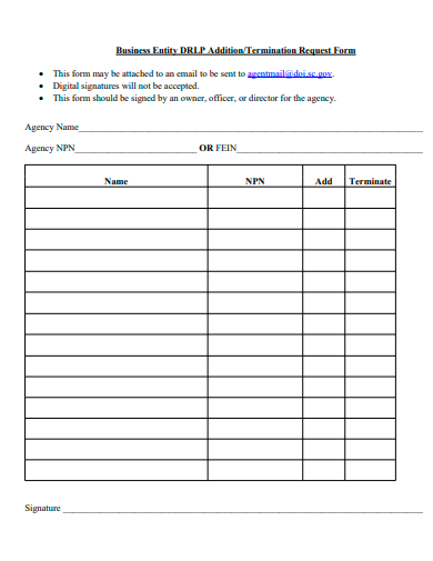 FREE 21+ Termination Request Form Samples in PDF