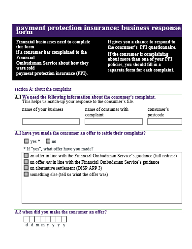 business response form template