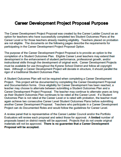 career development project proposal template