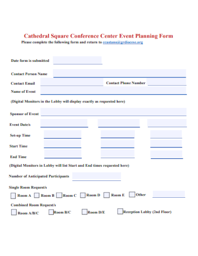 catering event planning form