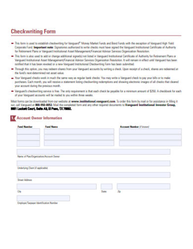 check writing form template
