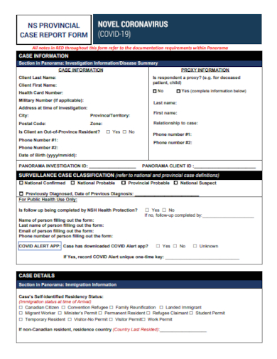 client case report form
