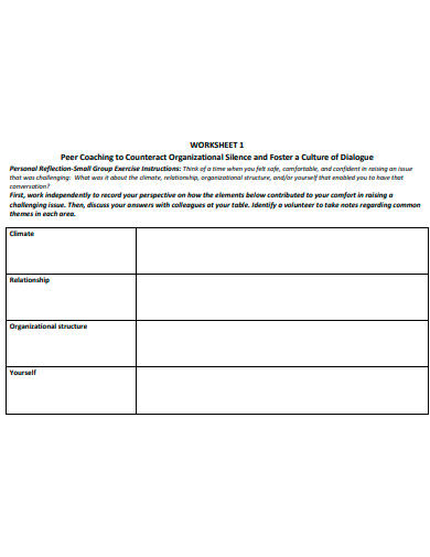 coaching worksheet in pdf