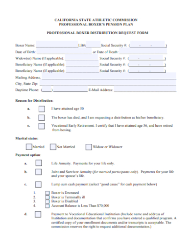 commission professional distribution form
