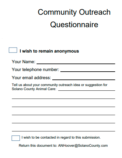 community outreach questionnaire template