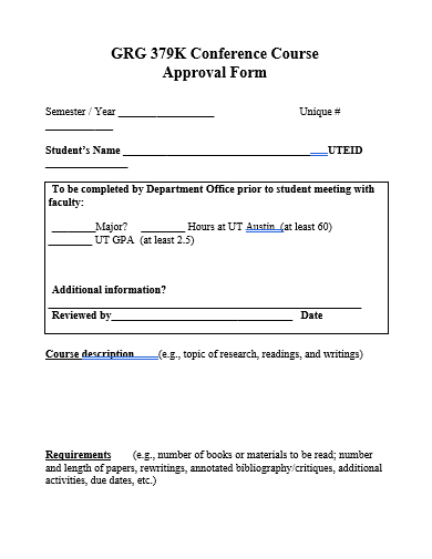 conference course approval form template
