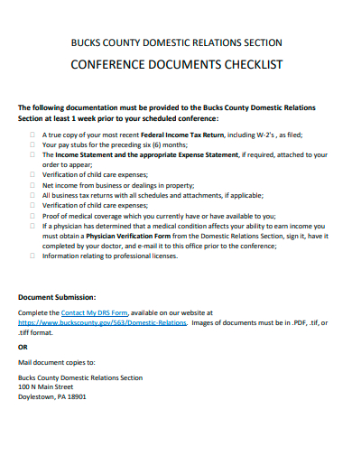 conference documents checklist template