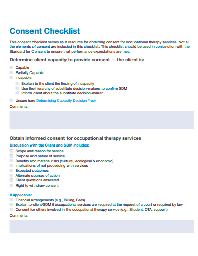consent checklist template