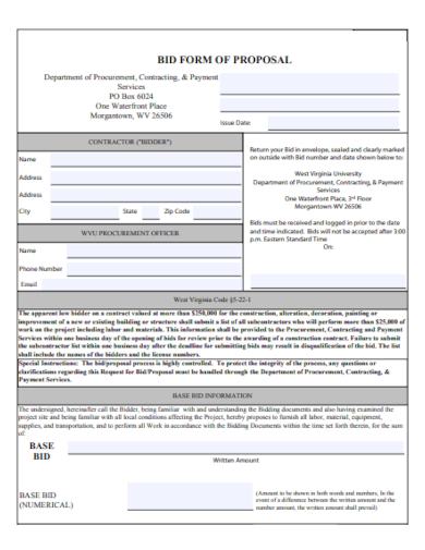 contractor estimate proposal form
