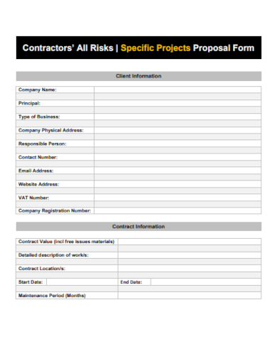 contractor project proposal form