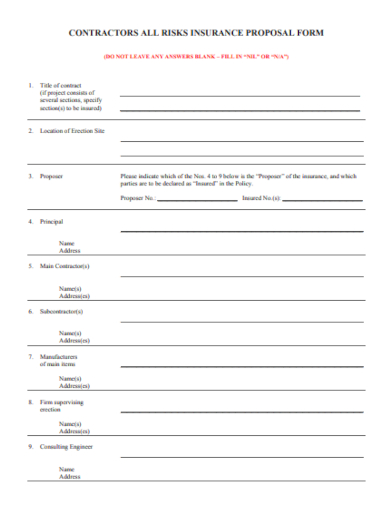 contractor proposal form in pdf