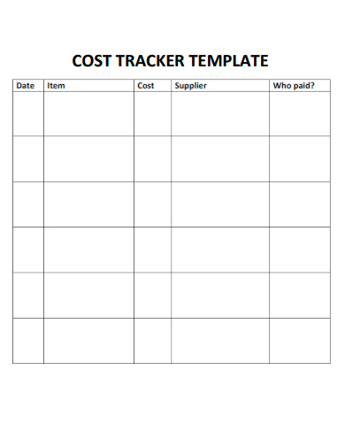 cost tracker template